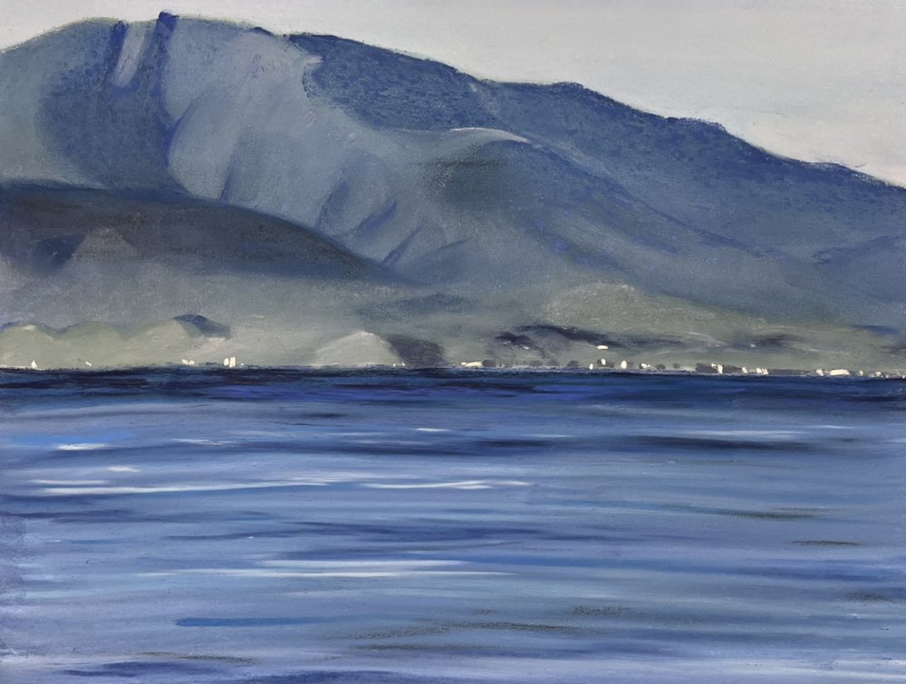 船から島を見る